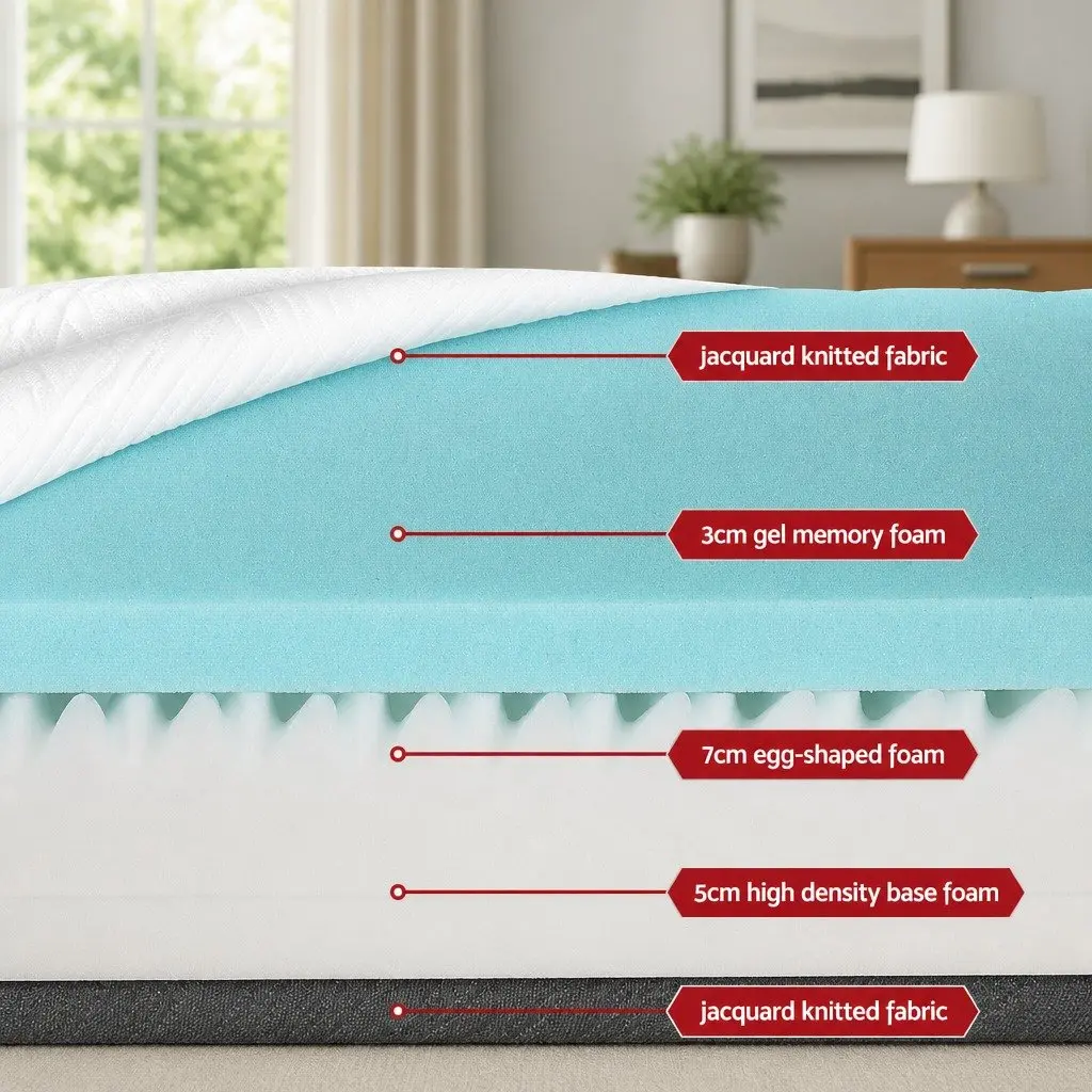 Memory Foam Mattress Single 15cm Cool Gel Pressure Relief Supportive Bedding