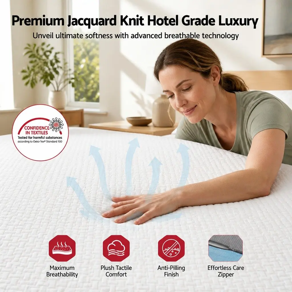 Memory Foam Mattress Cooling Gel 22cm Double Medium Firm Support White Blue