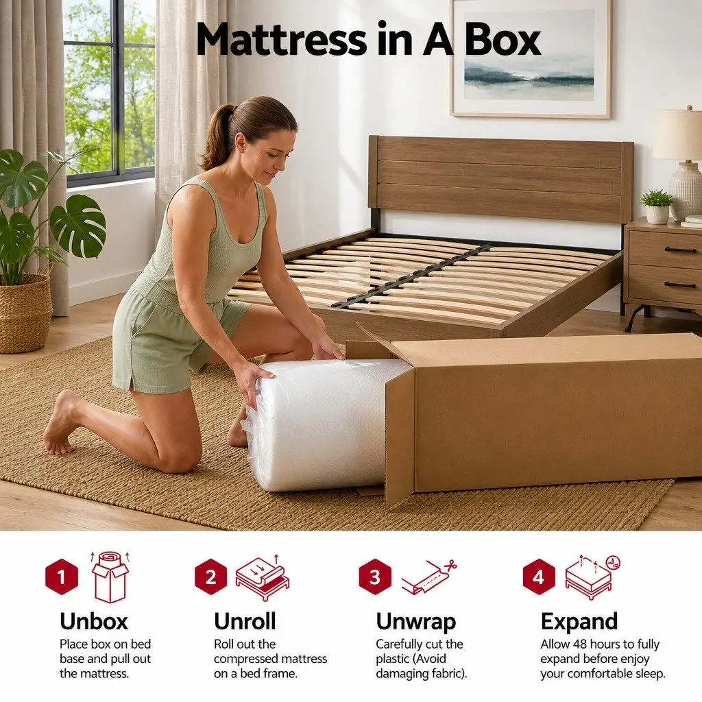 Memory Foam Mattress Cooling Gel 22cm Double Medium Firm Support White Blue
