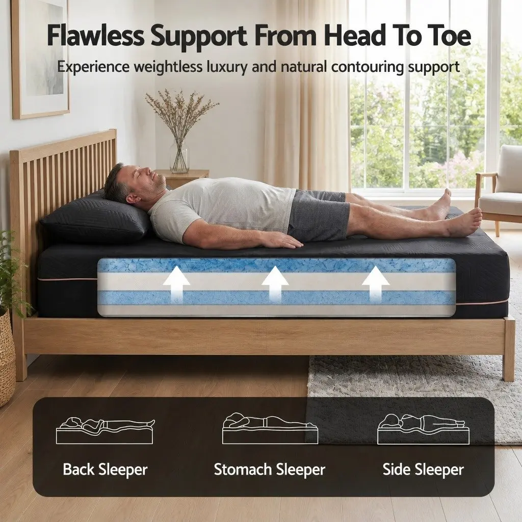 Cooling Memory Foam Mattress 30cm Medium Firm Gel Comfort Pressure King Single