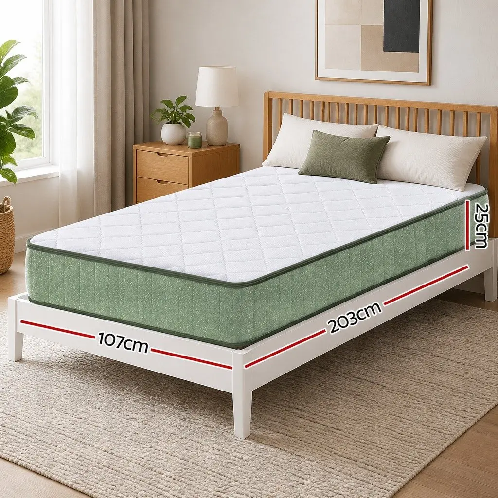 King Single Memory Foam Mattress 25cm Cooling Gel Charcoal Zipped Cover Firm