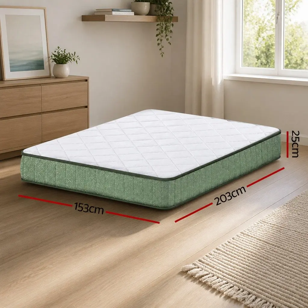Queen Memory Foam Mattress 25cm Dual Layer Zipped Cover Gel Cooling Foam Bed