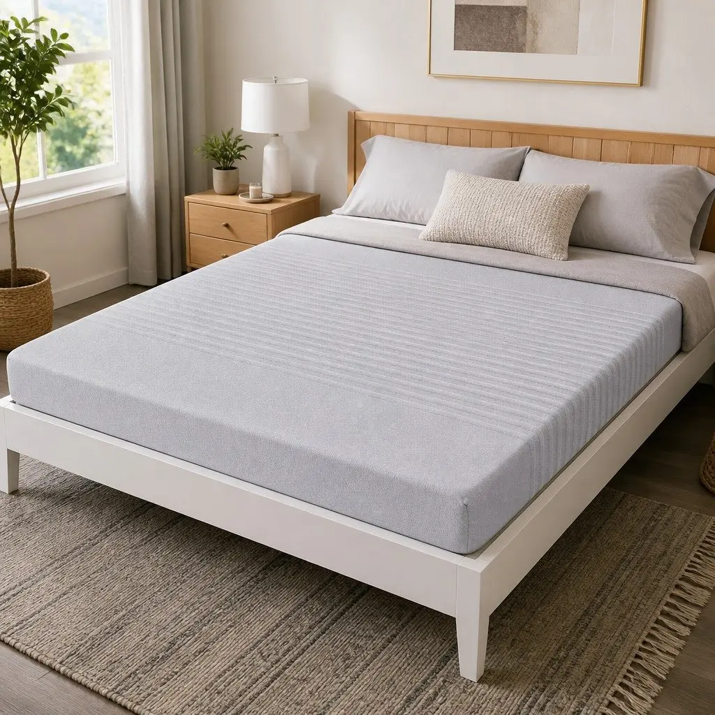 Memory Foam Mattress 15cm Bamboo Cover Grey 7 Zone Cooling Gel Support King Size