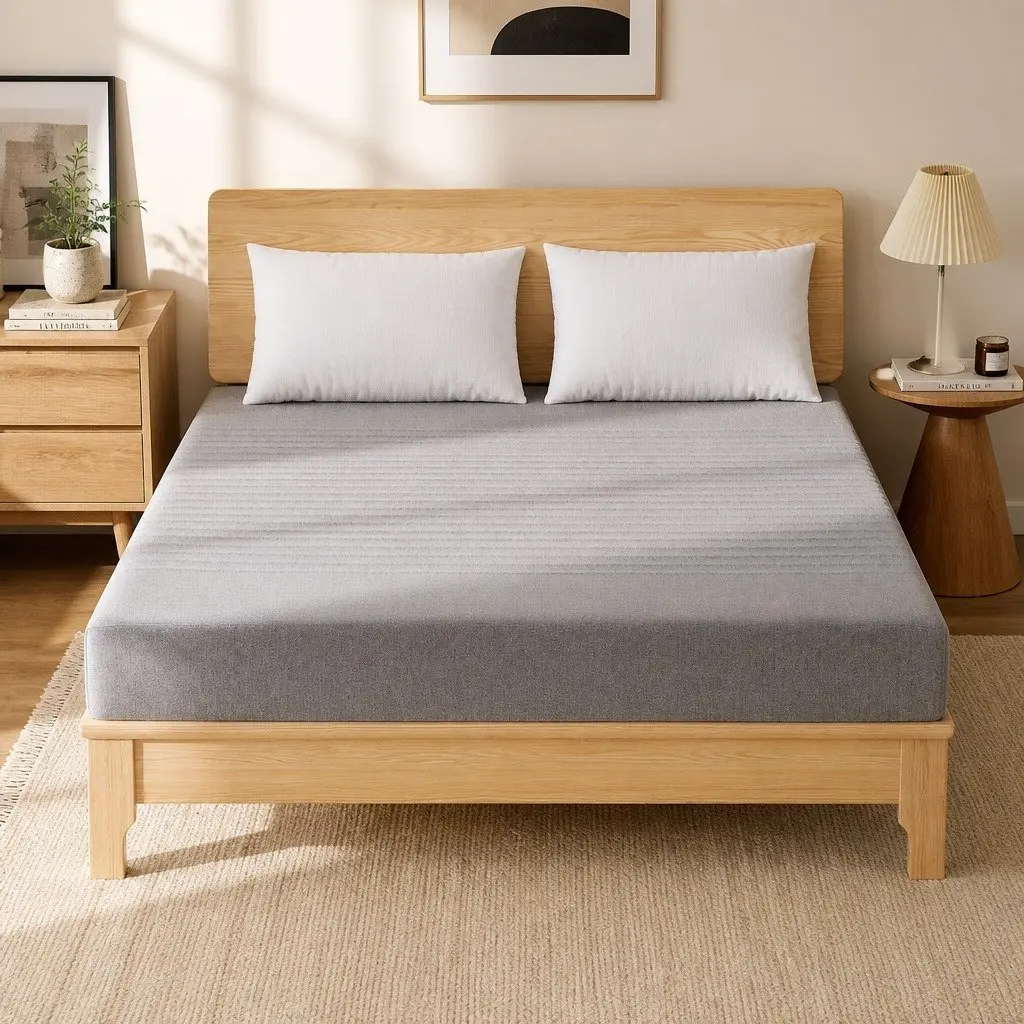 Memory Foam Mattress 15cm Bamboo Cover Grey 7 Zone Cooling Gel Support King Size
