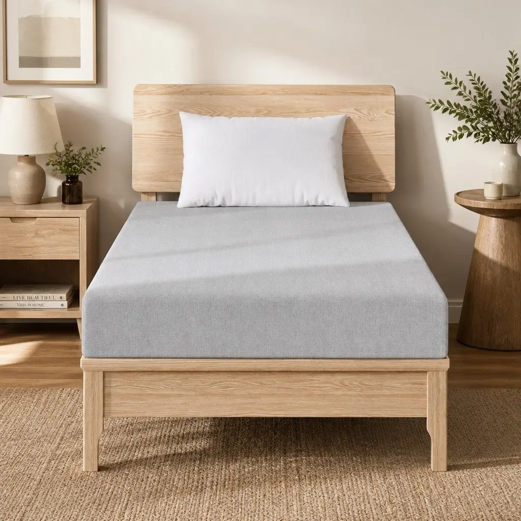 Single Memory Foam Mattress Cool Gel 15cm 7-Zone Support Bamboo Cover Grey