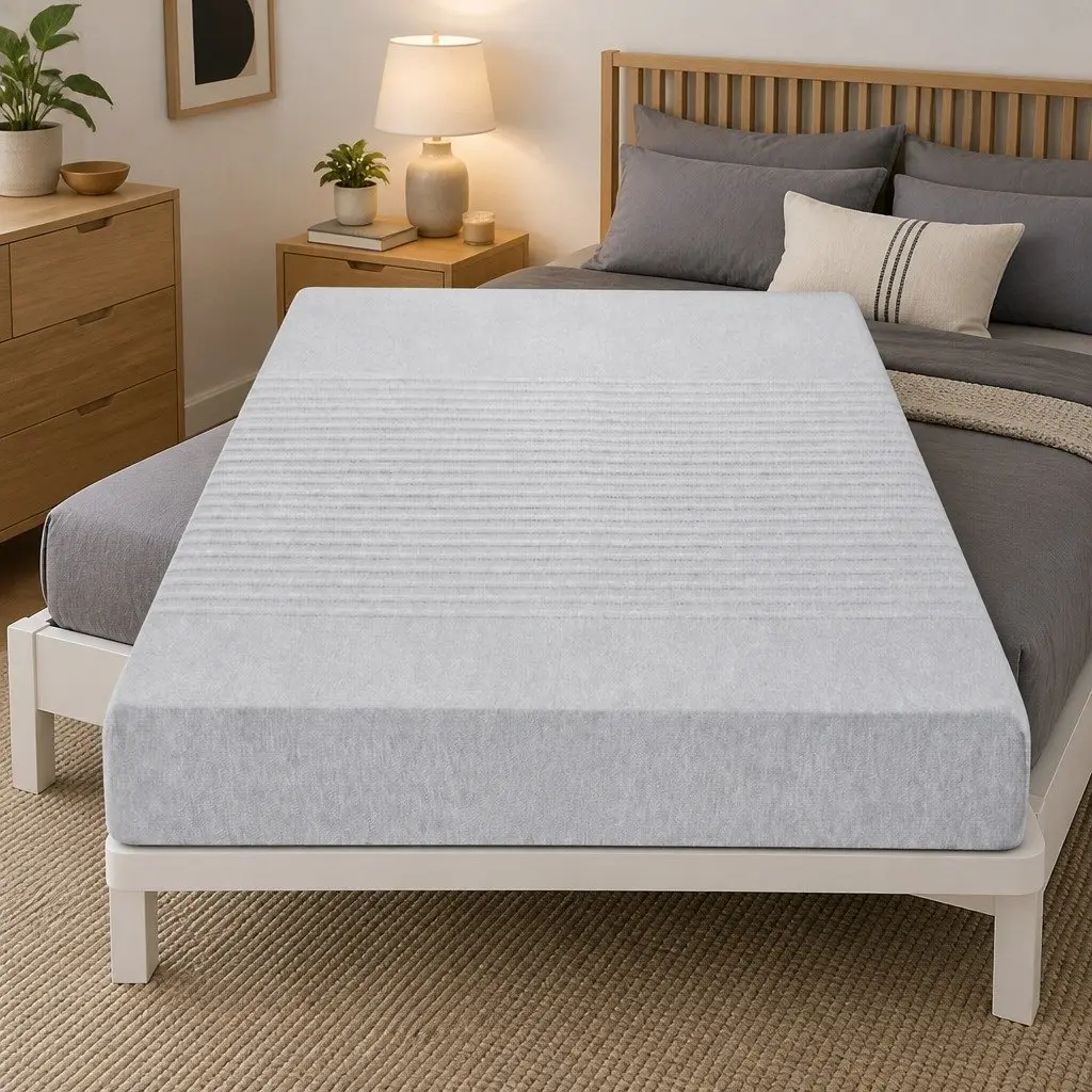 Single Memory Foam Mattress Cool Gel 15cm 7-Zone Support Bamboo Cover Grey