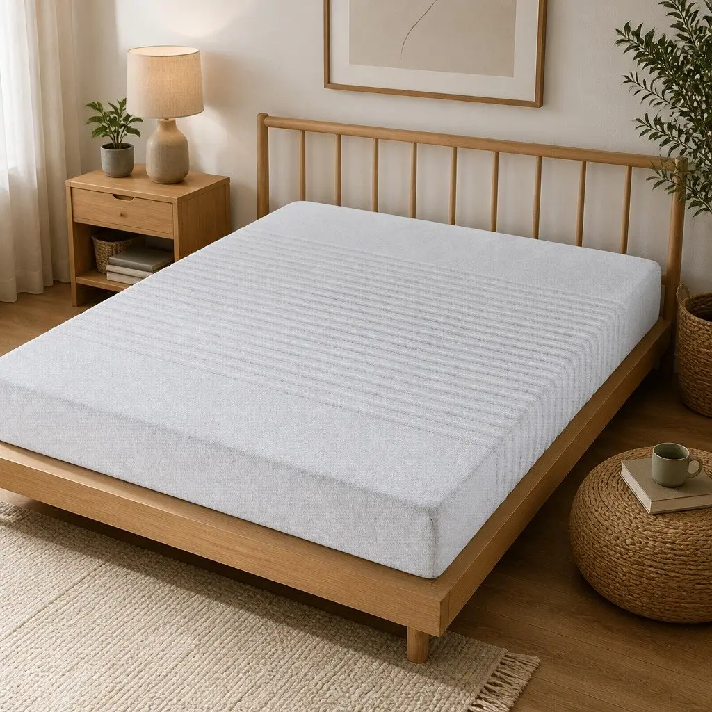 Single Memory Foam Mattress Cool Gel 15cm 7-Zone Support Bamboo Cover Grey