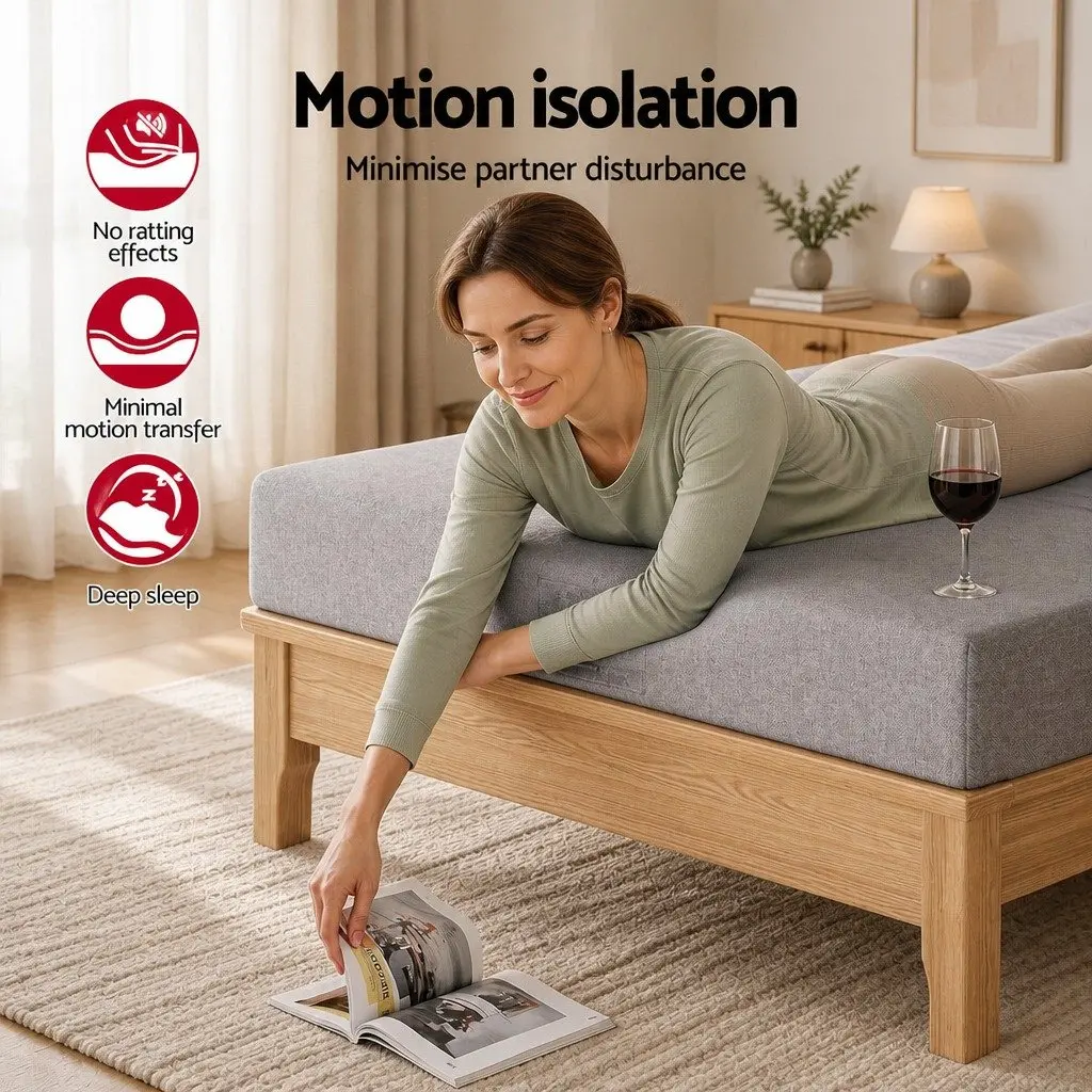 Single Memory Foam Mattress Cool Gel 15cm 7-Zone Support Bamboo Cover Grey
