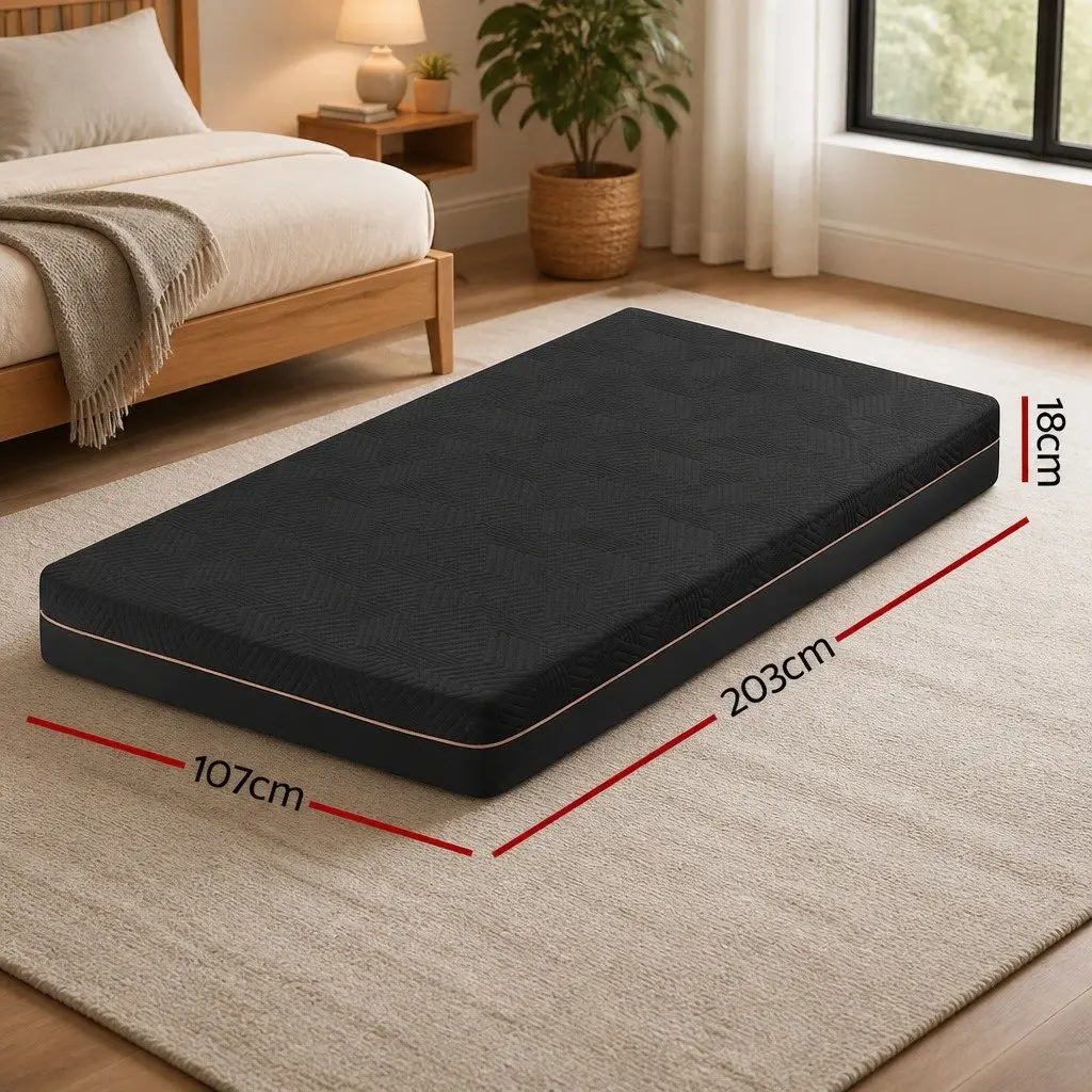 King Single Memory Foam Mattress 18cm Cooling Gel Green Tea Foam Medium Firm
