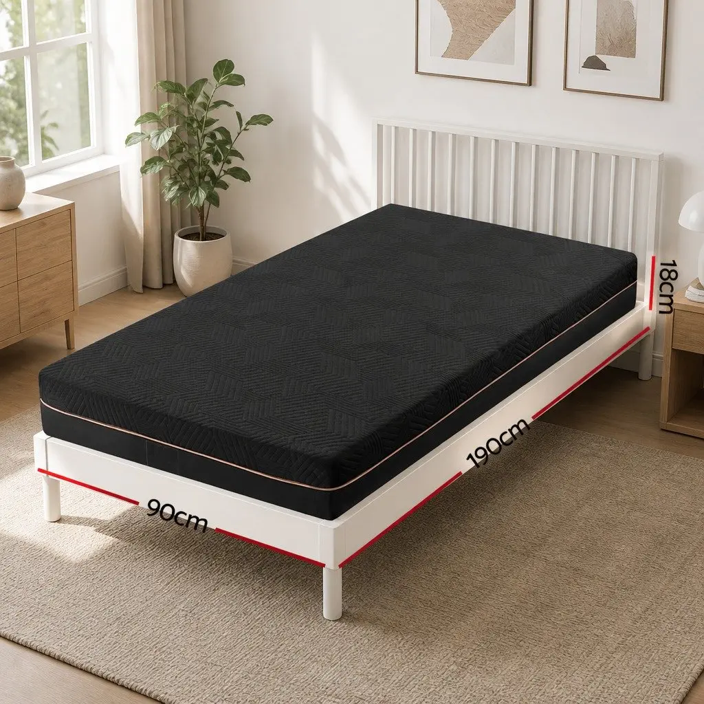 Memory Foam Mattress Non-Spring 18cm Single Bed Cooling Gel Foam