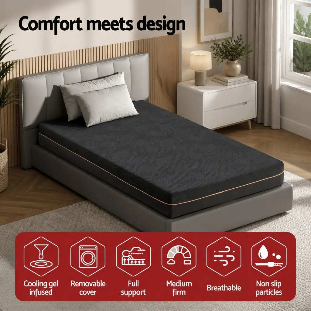 Memory Foam Mattress Non-Spring 18cm Single Bed Cooling Gel Foam