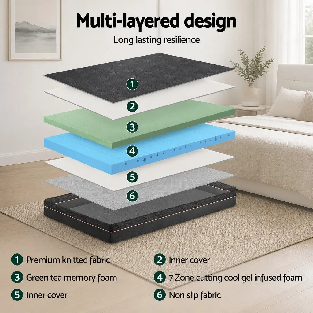 Memory Foam Mattress Non-Spring 18cm Single Bed Cooling Gel Foam
