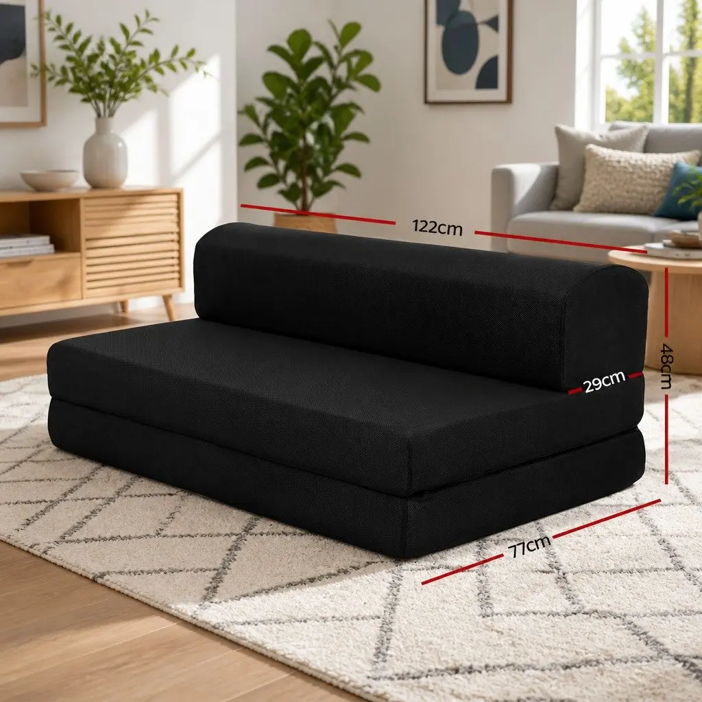 Black Foam Sofa Bed for Guests