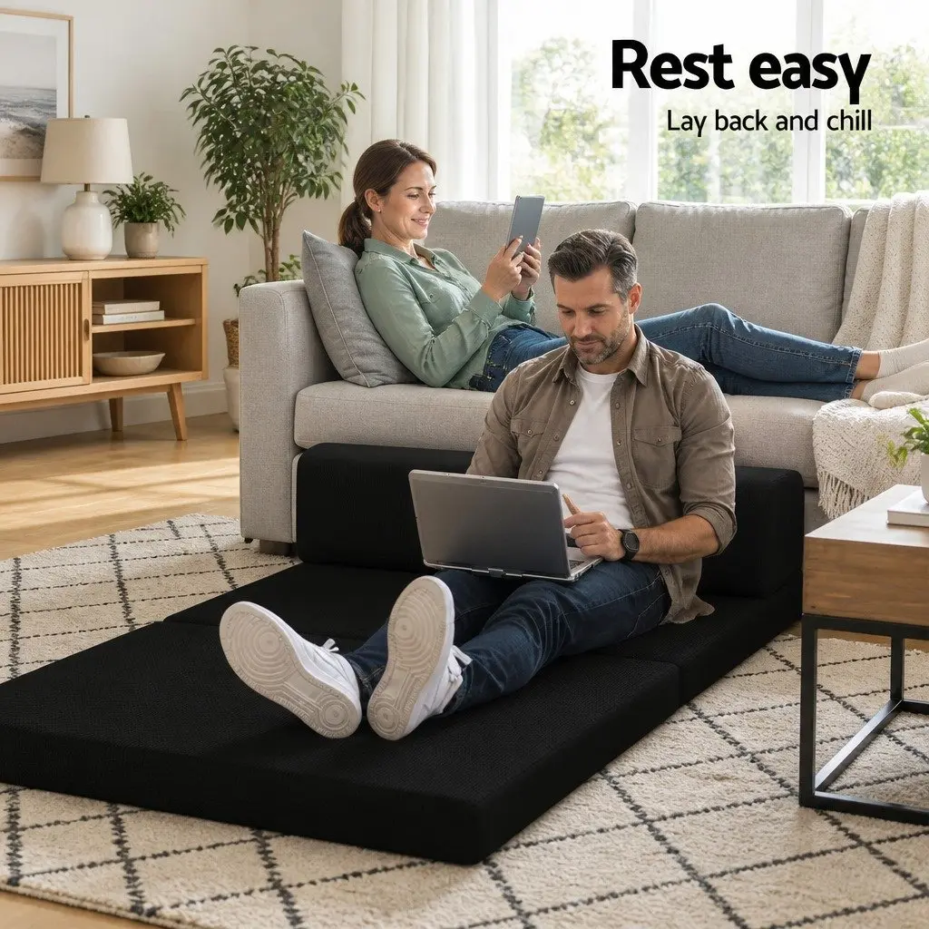 Black Foam Sofa Bed for Guests