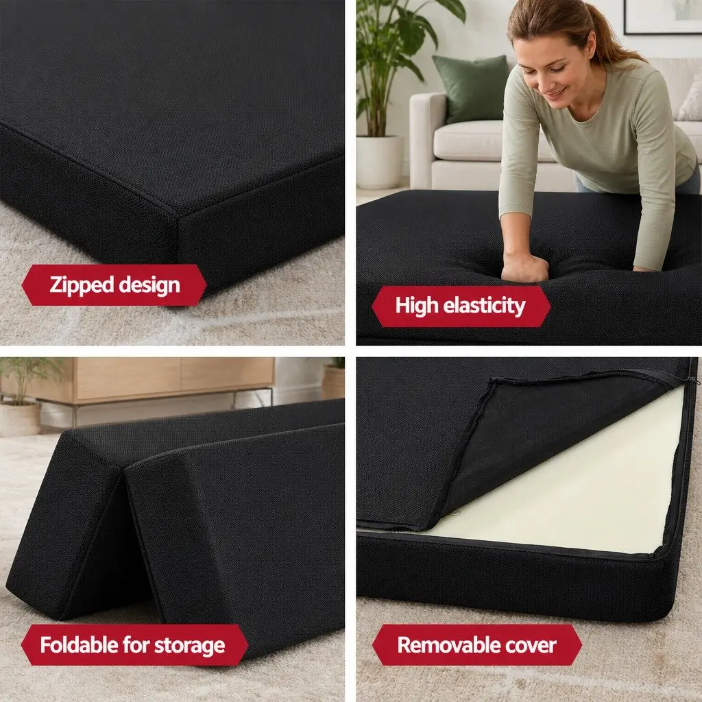 Black Foam Sofa Bed for Guests