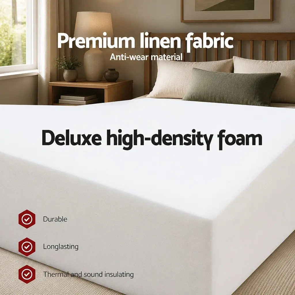 Single Mattress Foldable Foam Bed Chair Sofa Blue 190cm x 79cm x 10cm