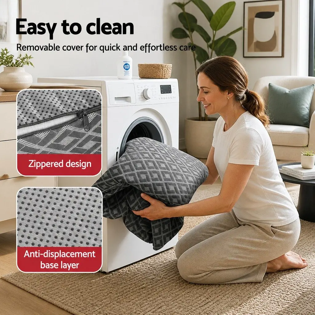 Foldable Memory Foam Mattress Single Trifold Sofa Bed Camping Guest Chair Grey
