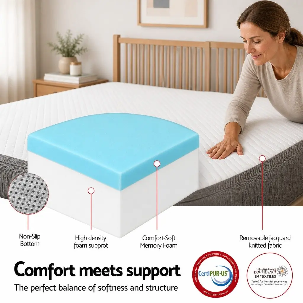 Foldable Queen Mattress 3-Fold Memory Foam Sofa Bed Chair Convertible Compact