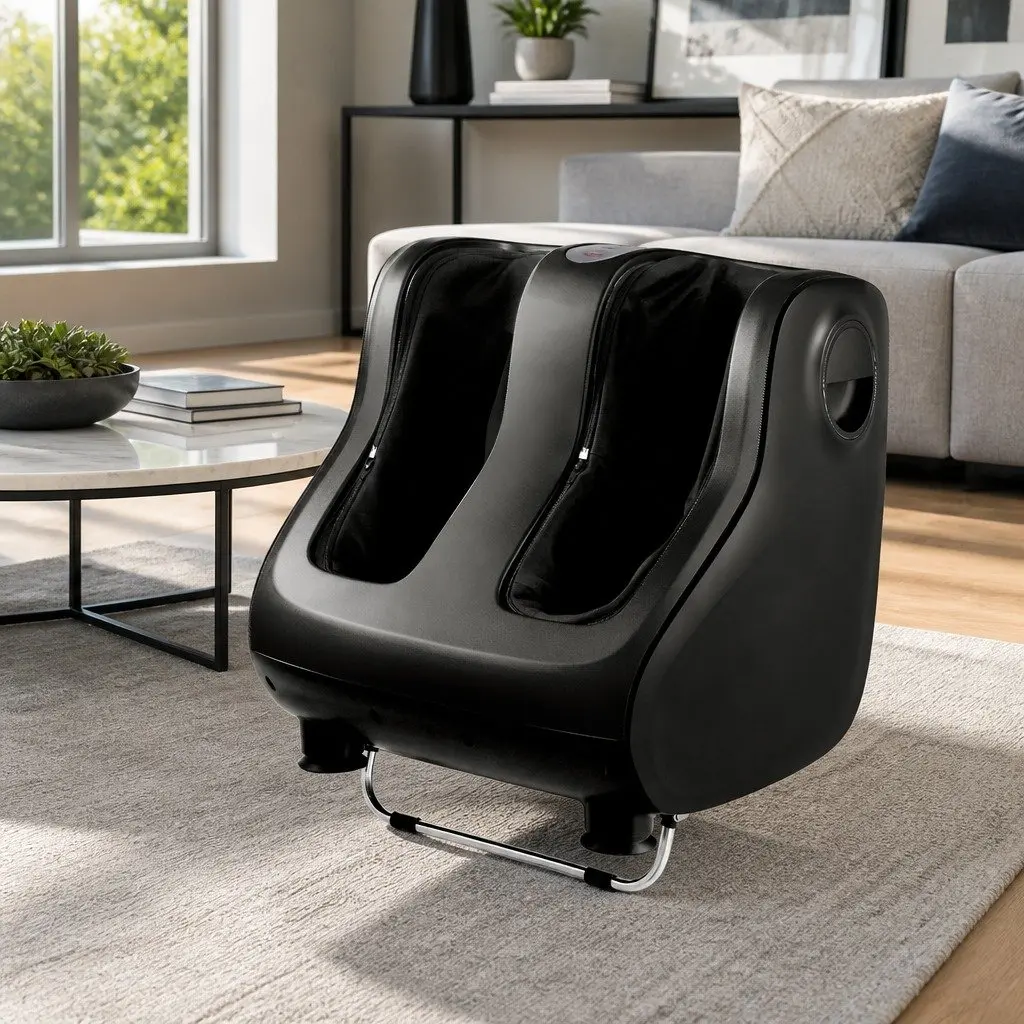 Foot Massager Shiatsu Electric Roller Calf Leg Kneading Massage Chair Black 360° All-Dimensional Coverage