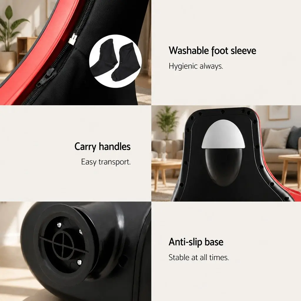 Electric Foot Massager Shiatsu Kneading Roller 360 Degree Red for Ankle Calf Leg Massage Chair