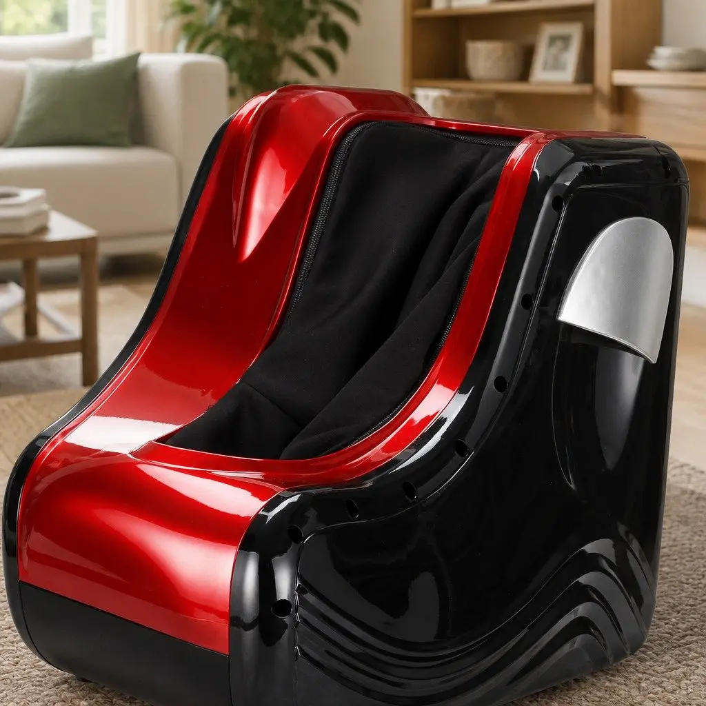 Electric Foot Massager Shiatsu Kneading Roller 360 Degree Red for Ankle Calf Leg Massage Chair