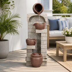 Comfortable 4-Tier Solar Fountain for Serenity in Your Space
