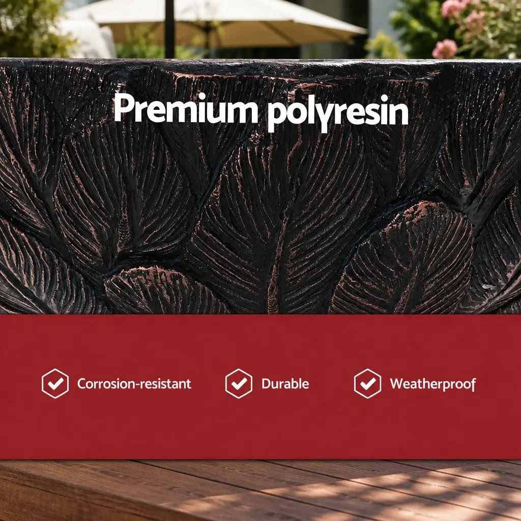 Solar Fountain 3-Tier Cascading Waterfall Bird Bath 106CM Brown Outdoor