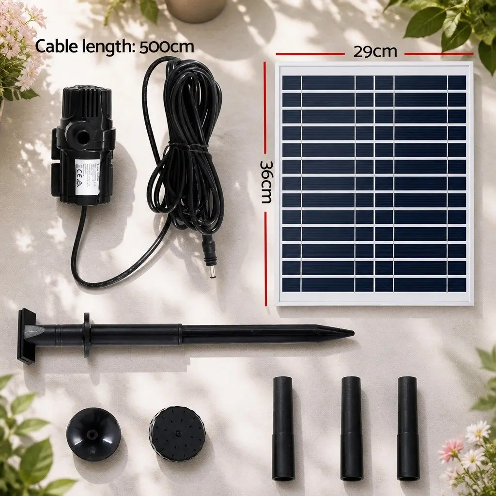 Solar Pond Pump Submersible Fountain Kit 9.8FT Water Feature Garden Patio