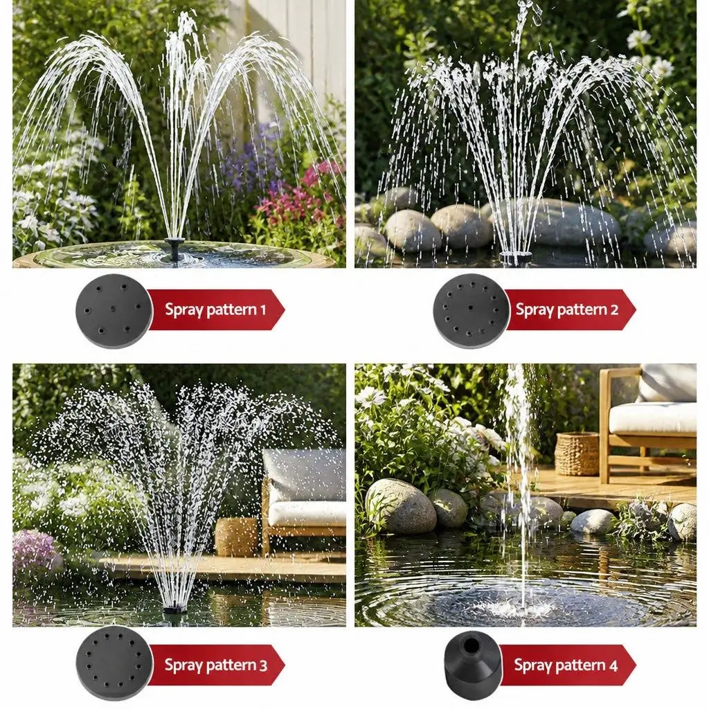 Solar Pond Pump Submersible Fountain with LED Lights 4FT