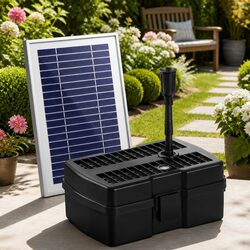 Solar Pond Pump with Filter Box Water Fountain Garden Feature 4.6FT Lift
