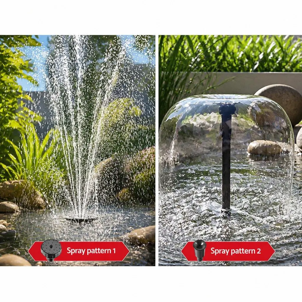 Solar Pond Pump Fountain with LED Lights Adjustable Height 9.8FT