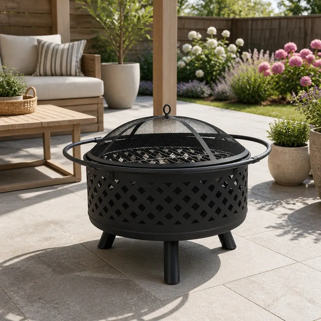 76cm Charcoal Fire Pit BBQ Grill