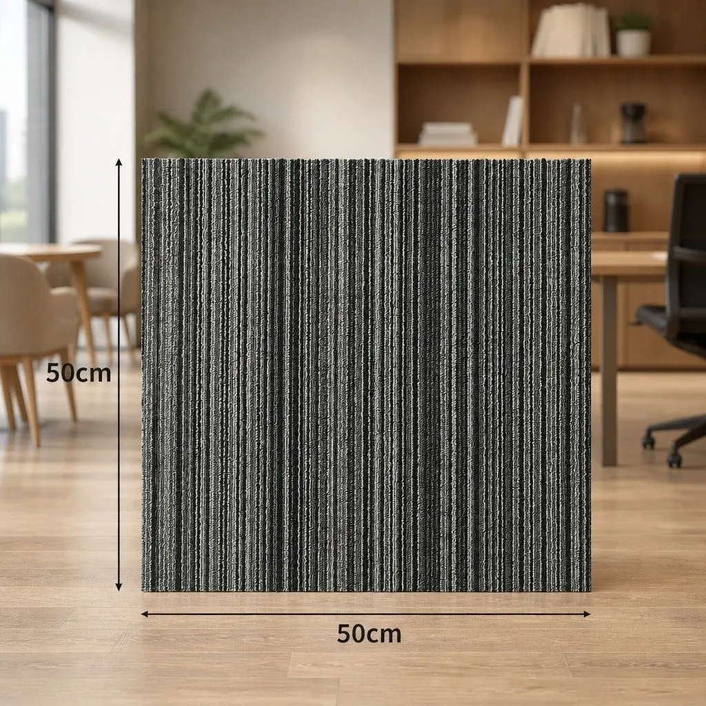 Carpet Tiles 20 Piece 5m2 Commercial Grade Heavy Duty Modular Flooring Black