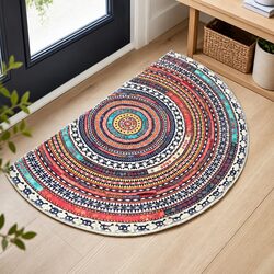 Friendly Semi-Circle Half Moon Door Mat for Every Home