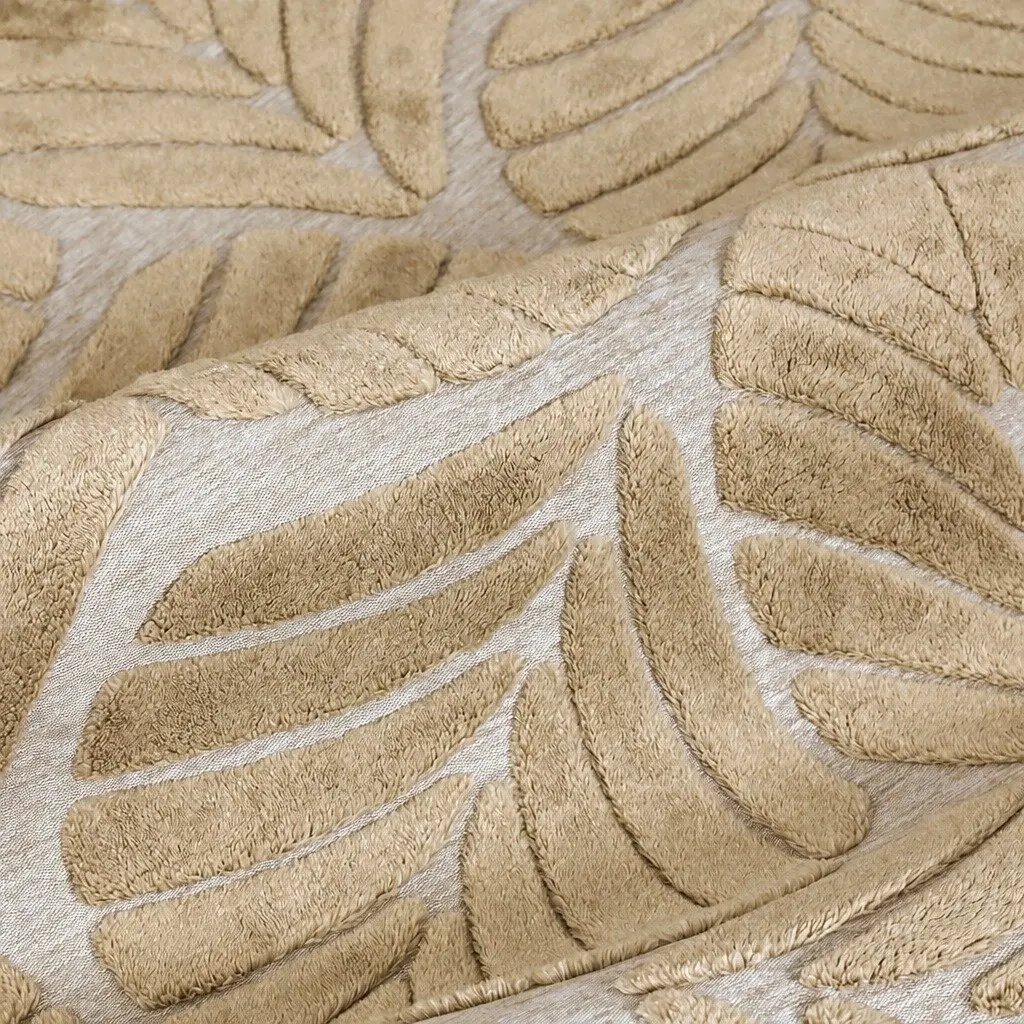 Rug Soft Embossed Leaf Pattern Plush Non Slip Rectangle 200cm x 290cm