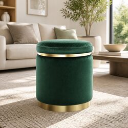 Your Friendly Green Velvet Ottoman Footstool