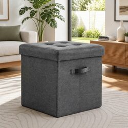 Explore the Versatility of the Grey Foldable Ottoman Footstool