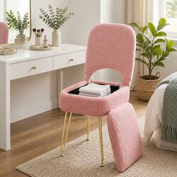 Your New Favorite Pink Storage Ottoman with Folding Backrest