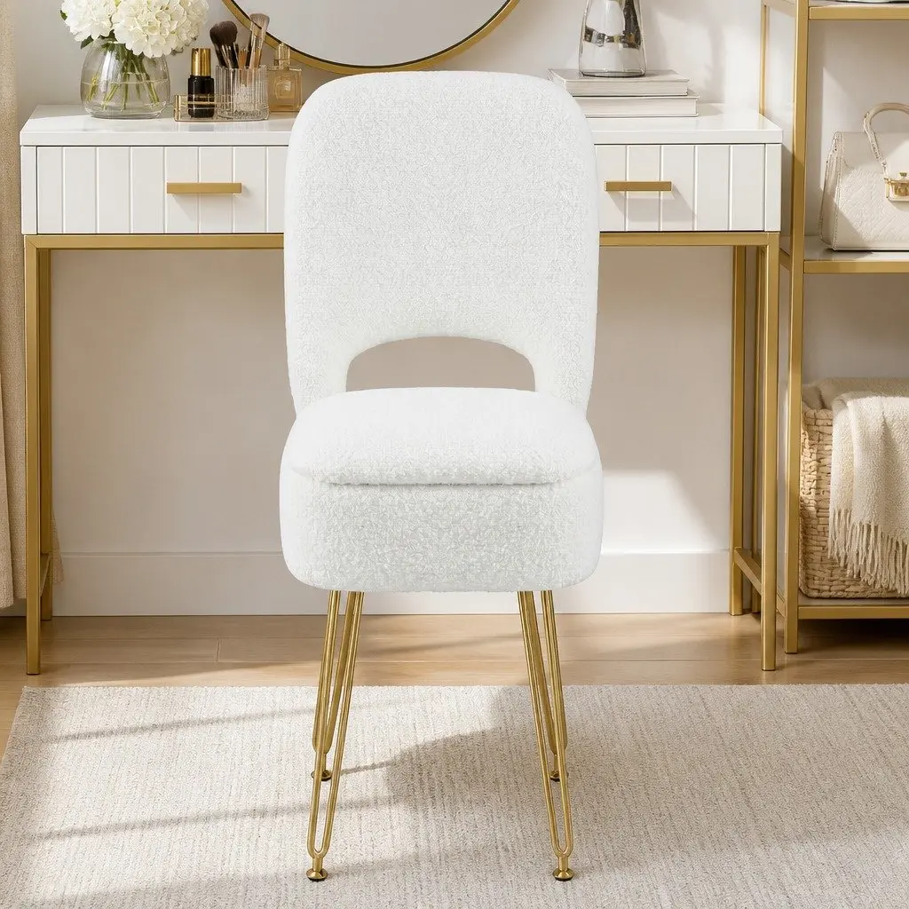 Storage Ottoman Folding Footstool with Backrest White 33cm x 40cm x 80cm
