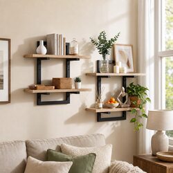 Friendly 2-Tier Floating Wall Shelves for Everyday Use