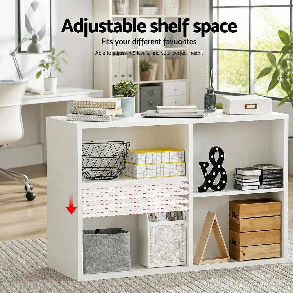 3-Piece Cube Bookshelf White Adjustable Shelves DIY Modular Storage Cabinet Set