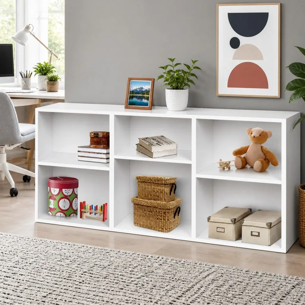 3-Piece Cube Bookshelf White Adjustable Shelves DIY Modular Storage Cabinet Set