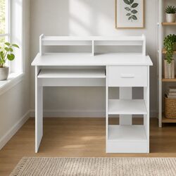 Friendly White Computer Desk for Your Home Office