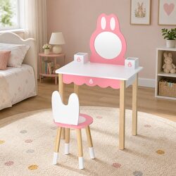 Your Child's Bunny Ear Dressing Table with Stool and Mirror