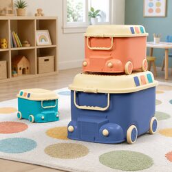 Organize with 3PCS Car-Shaped Storage Boxes for Kids