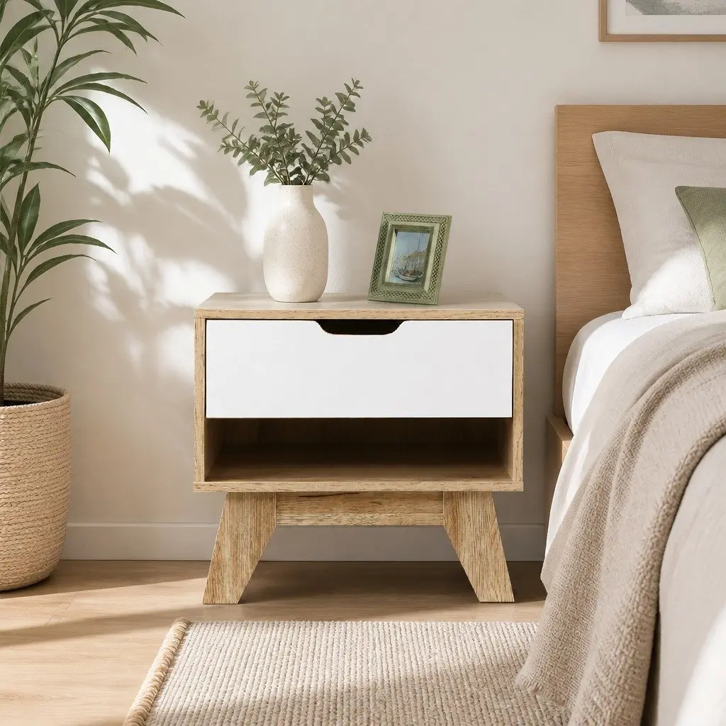 Two-Tone Nightstand for Easy Storage