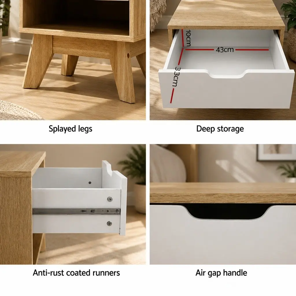 Two-Tone Nightstand for Easy Storage