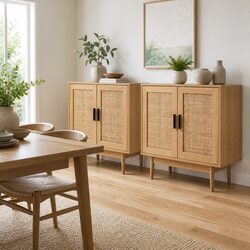 Friendly Storage Solution: Rattan Buffet Sideboard