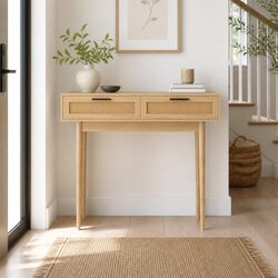 Friendly Console Table with Rattan Drawers for Your Space