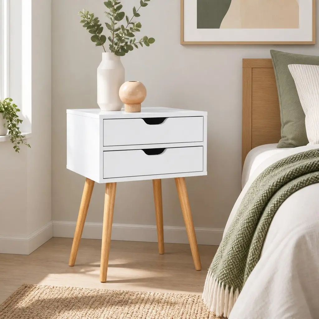 Bedside Table with Scandinavian Flair
